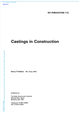 SCI P172 Castings in Construction, 1996