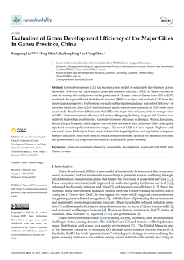 Evaluation of Green Development Efficiency of the Major Cities In