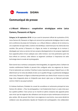 Communiqué De Presse