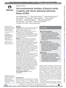 Socio-Environmental Correlates of Physical Activity in Patients With