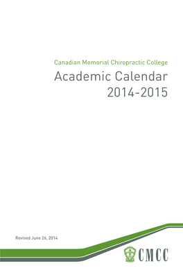 Academic Calendar 2014-2015