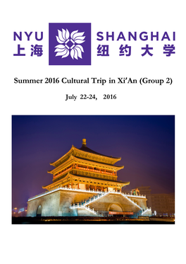 Summer 2016 Cultural Trip in Xi'an (Group 2)