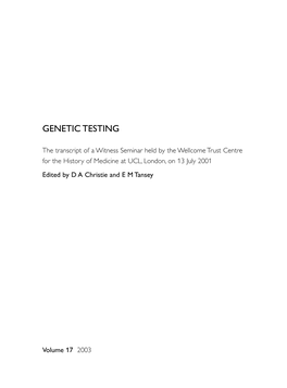 Genetic Testing