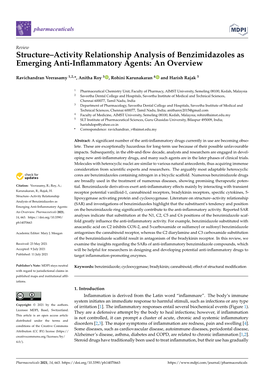 Structure–Activity Relationship Analysis of Benzimidazoles As Emerging Anti-Inﬂammatory Agents: an Overview