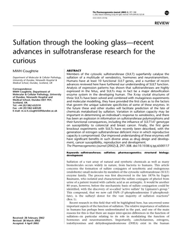 Sulfation Through the Looking Glass—Recent Advances in Sulfotransferase Research for the Curious