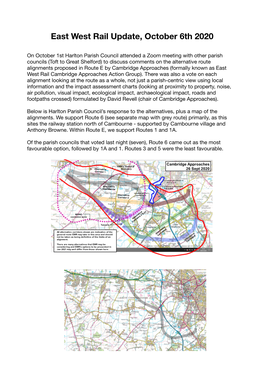 East West Rail Update Oct