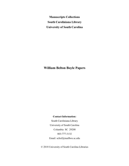 William Belton Boyle Papers