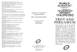 Troy and Pergamum, As Well As Other Sites in Turkey