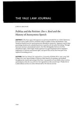 Publius and the Petition: Doe V
