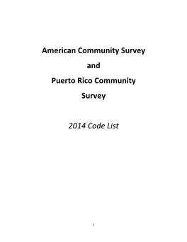 American Community Survey and Puerto Rico Community Survey