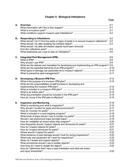 Biological Infestations Page