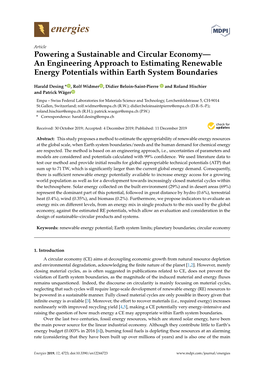 Powering a Sustainable and Circular Economy—An Engineering