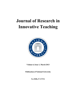 Journal of Research in Innovative Teaching