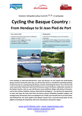 Cycling the Basque Country : from Hendaye to St Jean Pied De Port