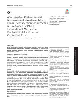 Myo-Inositol, Probiotics, and Micronutrient Supplementation