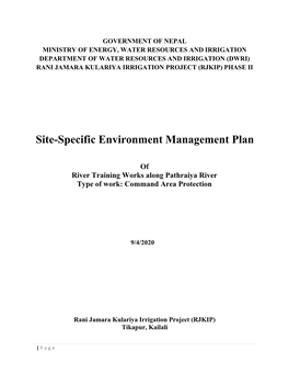 Site-Specific Environment Management Plan