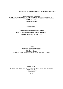 Yuth Parliament Audit 2018-19
