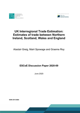 Estimates of Trade Between Northern Ireland, Scotland, Wales and England