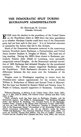 The Democratic Split During Buchanan's Administration