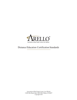 Distance Education Certification Standards