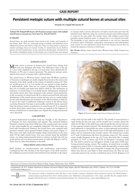 Persistent Metopic Suture with Multiple Sutural Bones at Unusual Sites