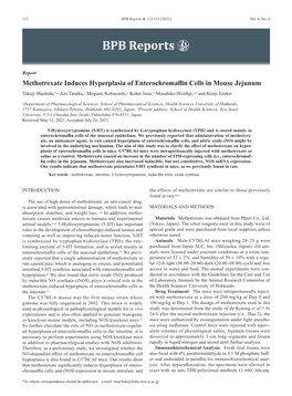 Methotrexate Induces Hyperplasia of Enterochromaffin
