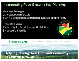Incorporating Food Systems in Planning