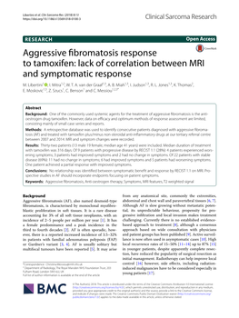 Aggressive Fibromatosis Response to Tamoxifen