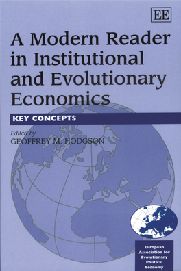 A Modern Reader in Institutional and Evolutionary Economics : Key Concepts / Edited by Geoffrey M