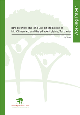 Bird Diversity and Land Use on the Slopes of Mt