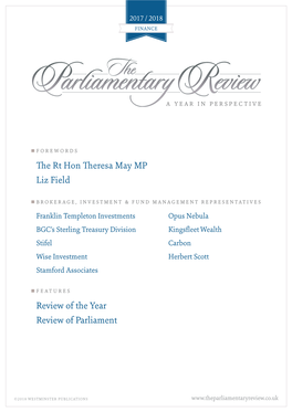 The Rt Hon Theresa May MP Liz Field Review of the Year Review of Parliament