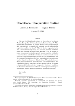 Conditional Comparative Statics