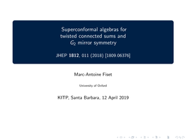 Superconformal Algebras for Twisted Connected Sums and G2 Mirror Symmetry