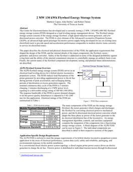 2 MW 130 Kwh Flywheel Energy Storage System