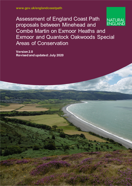 Minehead to Combe Martin | Habitats Regulation Assessment Contents: Contents: