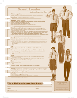 Scout Leader Uniform Inspection Sheet Uniform Inspection