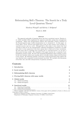 Reformulating Bell's Theorem: the Search for a Truly Local Quantum