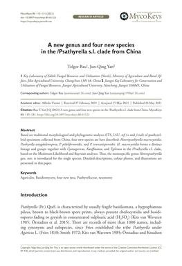 A New Genus and Four New Species in the /Psathyrella S.L. Clade from China