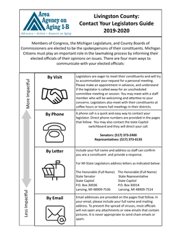 Livingston County: Contact Your Legislators Guide 2019-2020