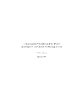 Technological Principles and the Policy Challenges of the Global Positioning System