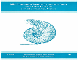 Mid-Cretaceous Ammonite Sequence for Western New Mexico Iv