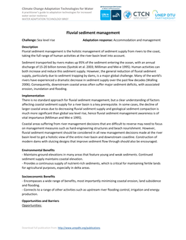 Fluvial Sediment Management