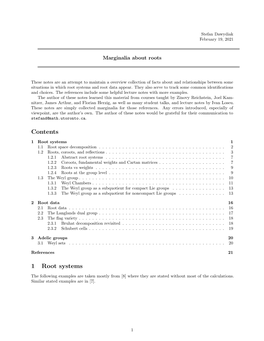 Contents 1 Root Systems