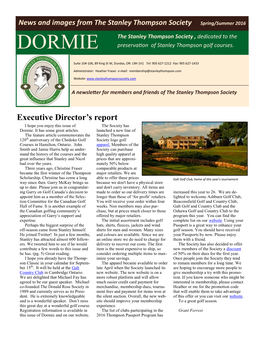 DORMIE Preservation of Stanley Thompson Golf Courses
