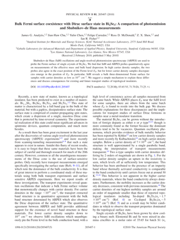 Bulk Fermi Surface Coexistence with Dirac Surface State in Bi2se3: a Comparison of Photoemission and Shubnikov–De Haas Measurements