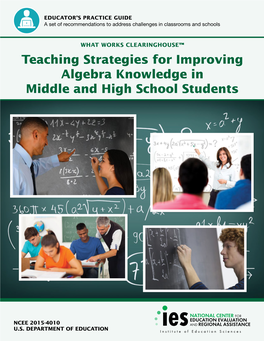 Teaching Strategies for Improving Algebra Knowledge in Middle and High School Students