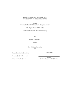 Masters Thesis