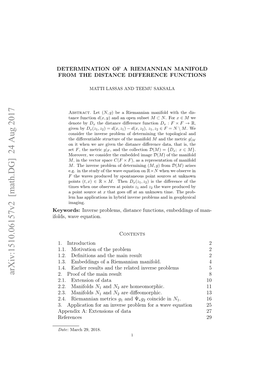 Arxiv:1510.06157V2 [Math.DG] 24 Aug 2017 2