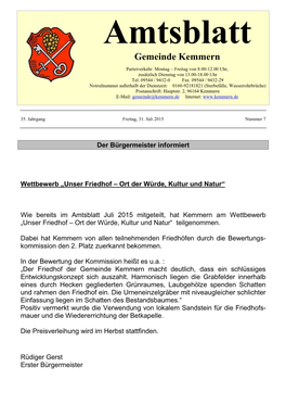 Amtsblatt Gemeinde Kemmern