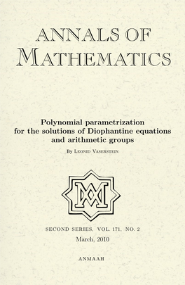 Polynomial Parametrization for the Solutions of Diophantine Equations and Arithmetic Groups